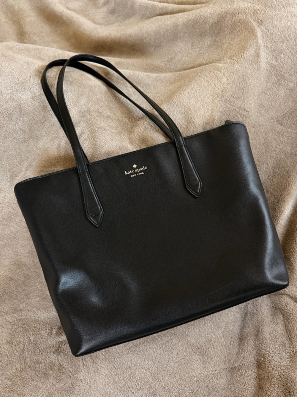 kate spade Black Leather Double-Handle Tote